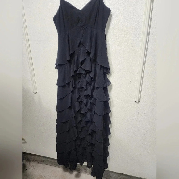 Lulu's Regal Moment Black Sleeveless Ruffled Tiered Maxi Dress Wedding Party - Picture 7 of 10